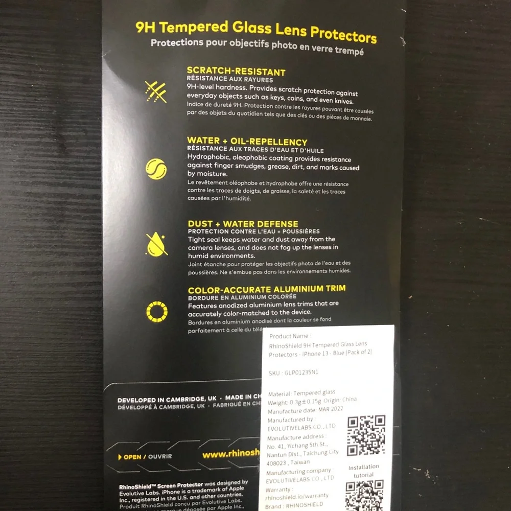 iPhone 13 & 13 mini Tempered Glass Lens Protectors
